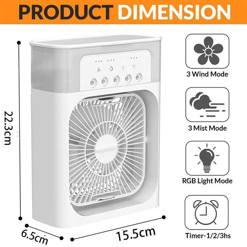4pcs touch button USB 5V mobile cooling fan 600ml ice cube desktop water cooler Z250324