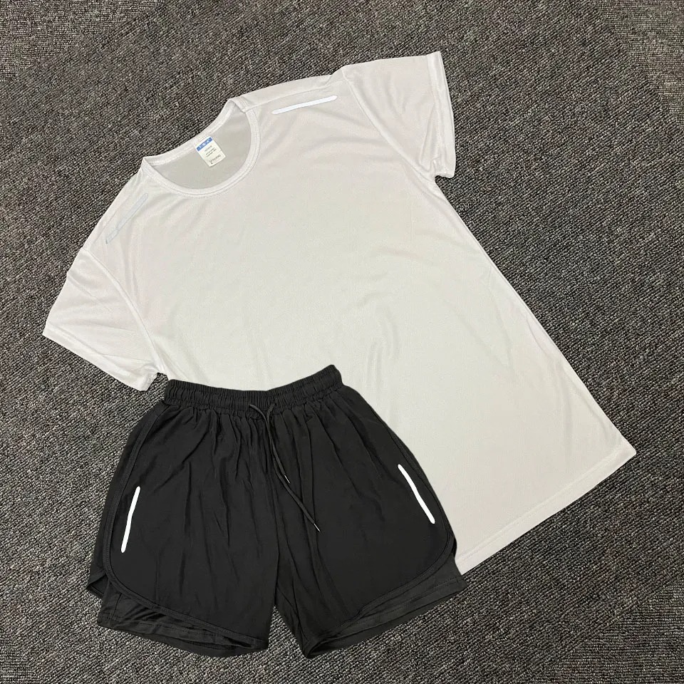 Mens Tracksuits Tech Set Designer Tracksuit T Shirts Shorts Two-piece Womens Fiess Suit Print Quick Drying and Breathable Sportswear Basketball T-shir