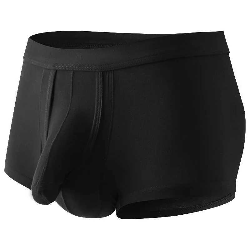 Men Boxer Underwear Large Pouch Bag Comfortable Underpants Breathable Seamless Soft Male PantiesT250210