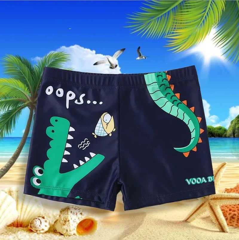 Cartoon Shark Boy Swimming Trunks 2-9Y Childrens Swimwear Kids Trunk Shark Beachwear Boys Bathing Suit Beachwear Boys W250214