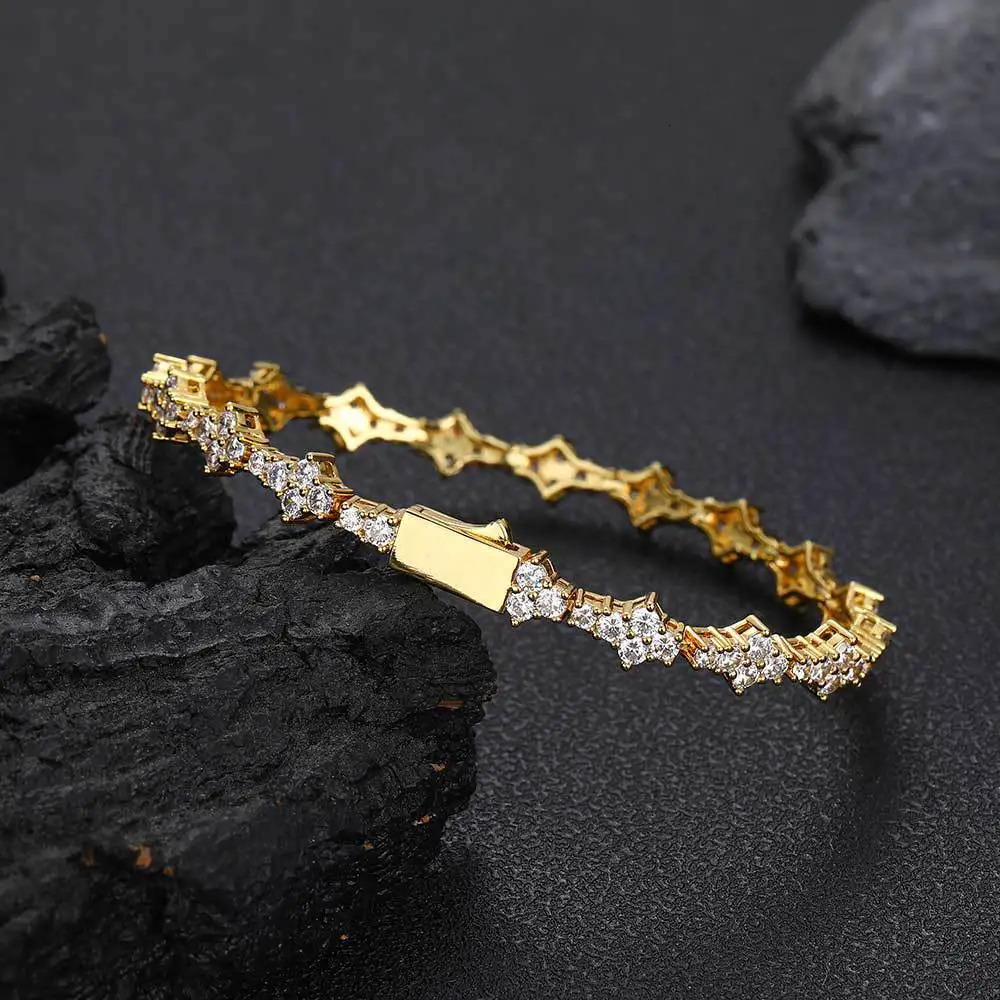 Iced Out Cubic Zirconia Tennis Bracelet Layering Bracelets Trendy Stuff for Men Women 250211