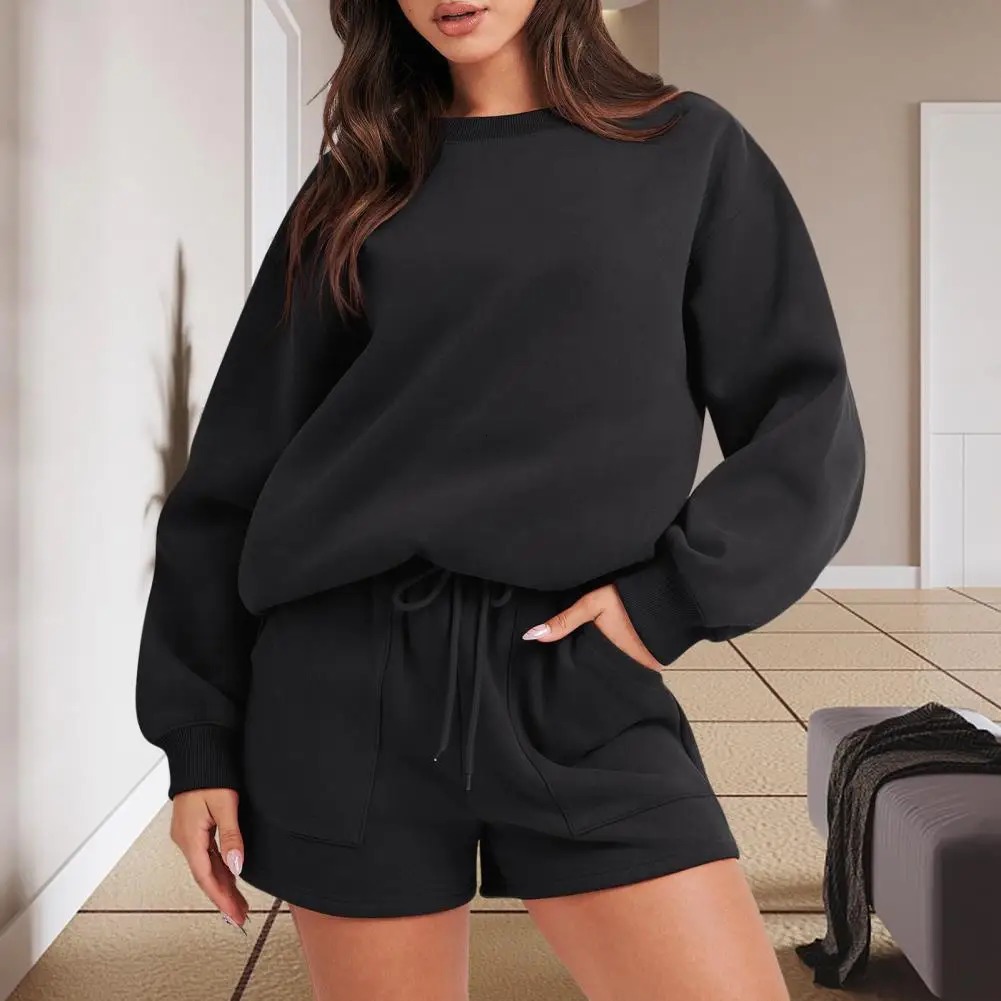 Winter Two Piece Sets Women Tracksuit Oversized Suit Autumn Shorts Suits Female Sweatshirt Solid Sports Hoodie Sportswear 250210