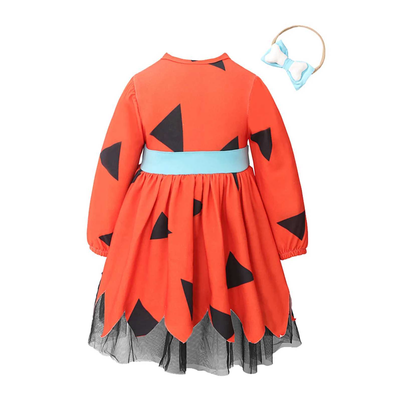 Toddler Kids Caveman Costume Girls Halloween Dog Bones Historical Cavegirl Tulle Dress Dance Par Costumes Headband Cosplay Z250214