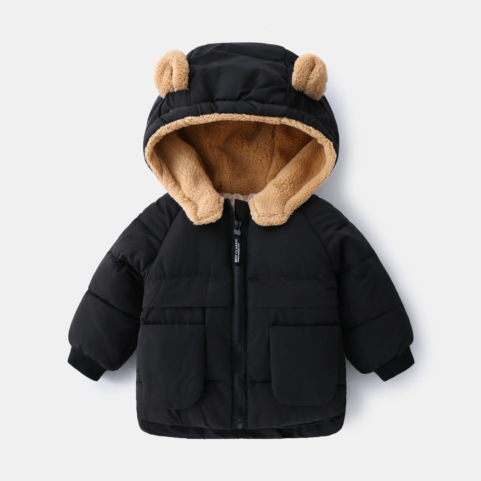 2024 Korean Autumn Winter Children Boy Parkas Cartoon Bear Ears Little Girl Jacket Coat 1-6 Years Kids Boy Outerwear Outfit 250121