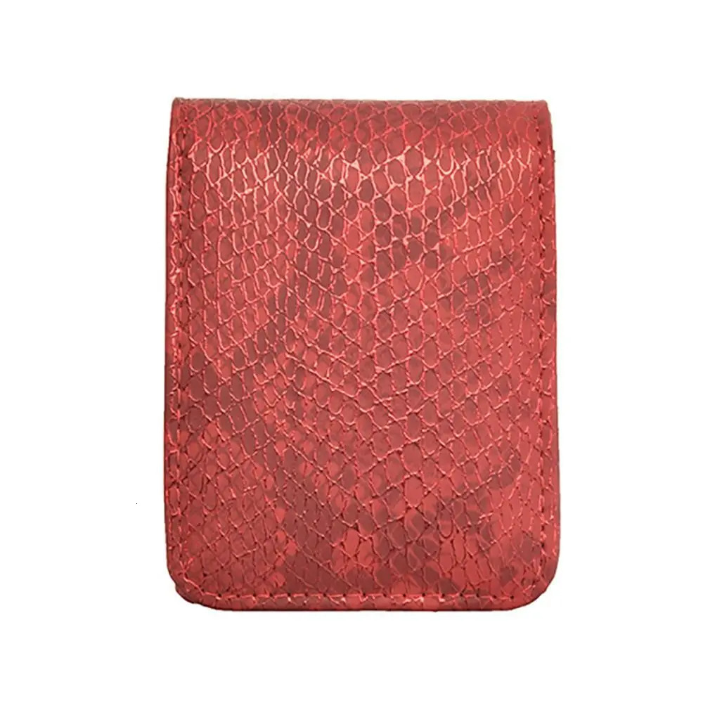 High-quality PU Leather Lipstick Bag With Mirror Mini Lipstick Protective Cover Snap Button Lipstick Pouch 250207