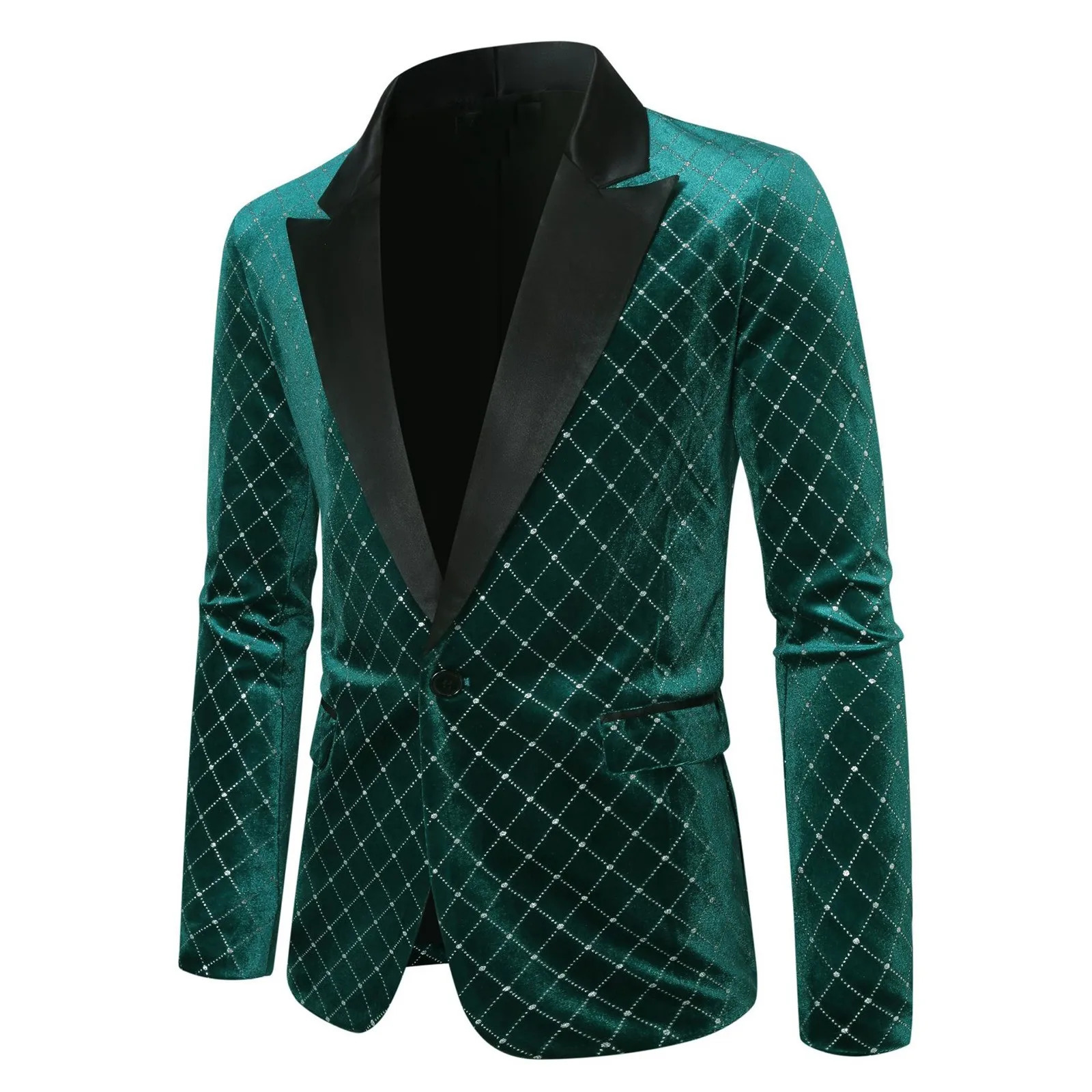 Mens Suits Fashionable Diamond Shaped Checkered Glitter Suits Mens Coat Fashionable Diamond Shaped Men Slim Fit Suits 250211