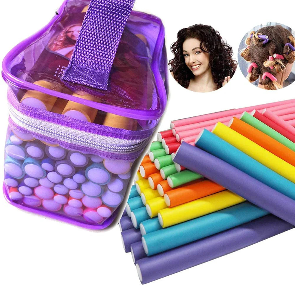 42pcs Twist Foam Hair Rollers No Heat Set Hair Curler Makers Heatless Soft DIY Styling Tools for Women Girls Long and Short Hair 250214