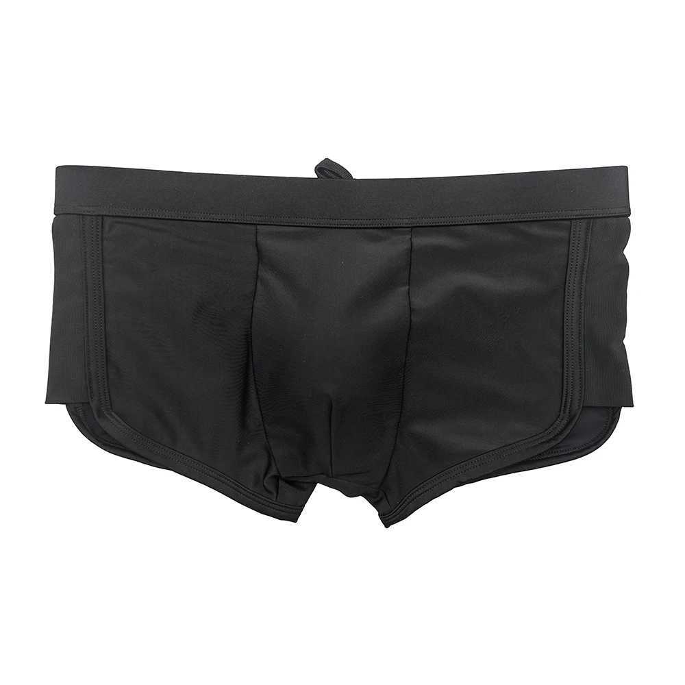 Sexy Mens Mesh Swimming Trunks Nylon Solid Beach Shorts Swimwear Summer Mayo Male Pad Push Up Sport Surfing Bathing Suit W250214