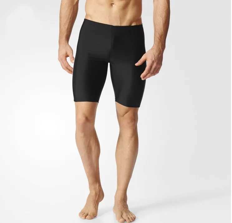 Private custom mens tight fitting low waist boxer black and white swimming trunk fast drying W250214