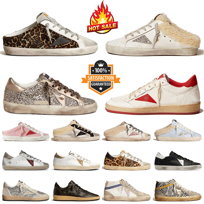 Fashion Dirty Luxury Slippers Casual Designer Star Shoes Silver Glitter Platform Vintage Sneakers Mens Womens Fur Loafers des chaussures stars dhgate trainers