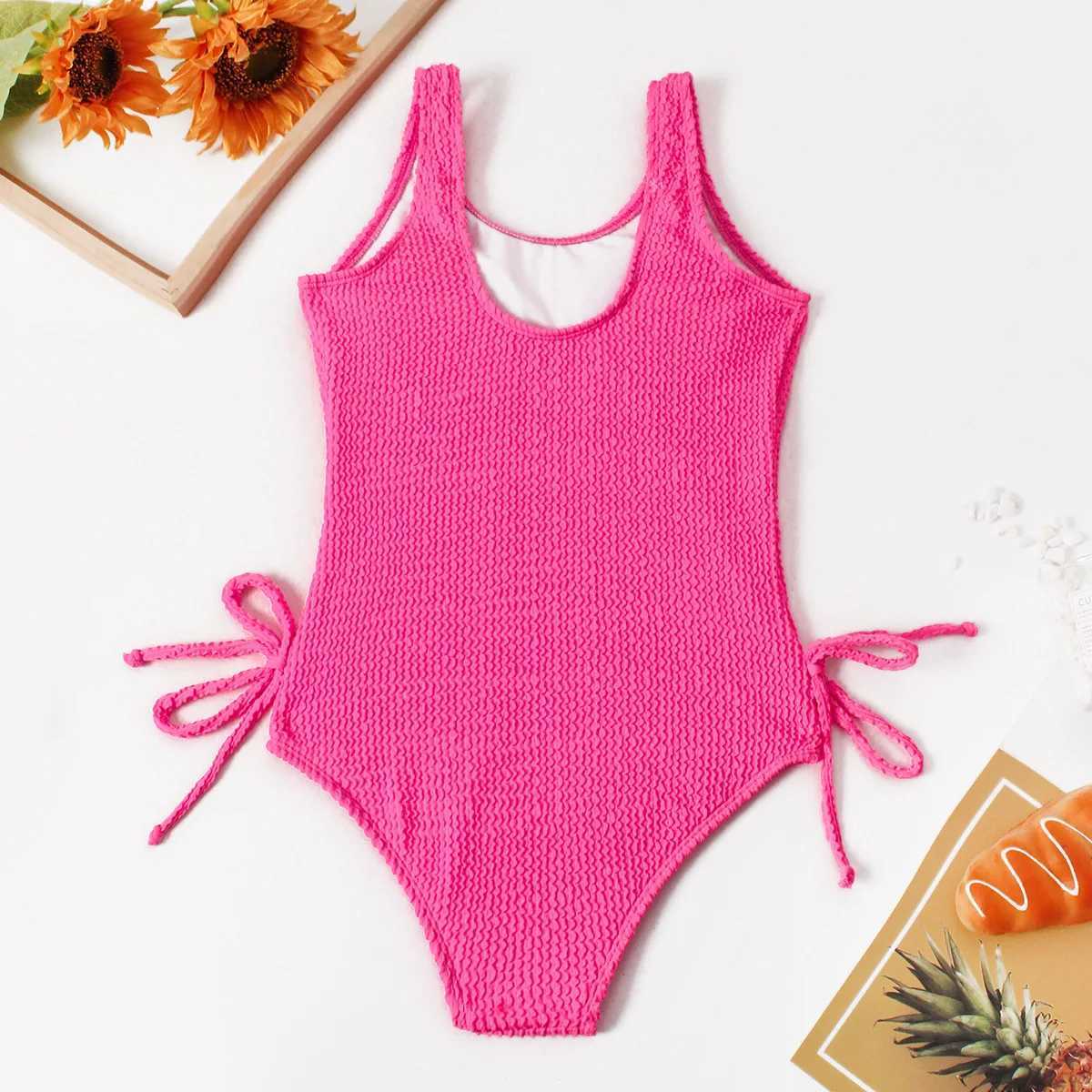 Neon Girls Teens One Piece Swimsuit 7-12 Years Summer Kids Swimwear Children Beachwear Sports Bathing Swimming Suits Monokini Z250214