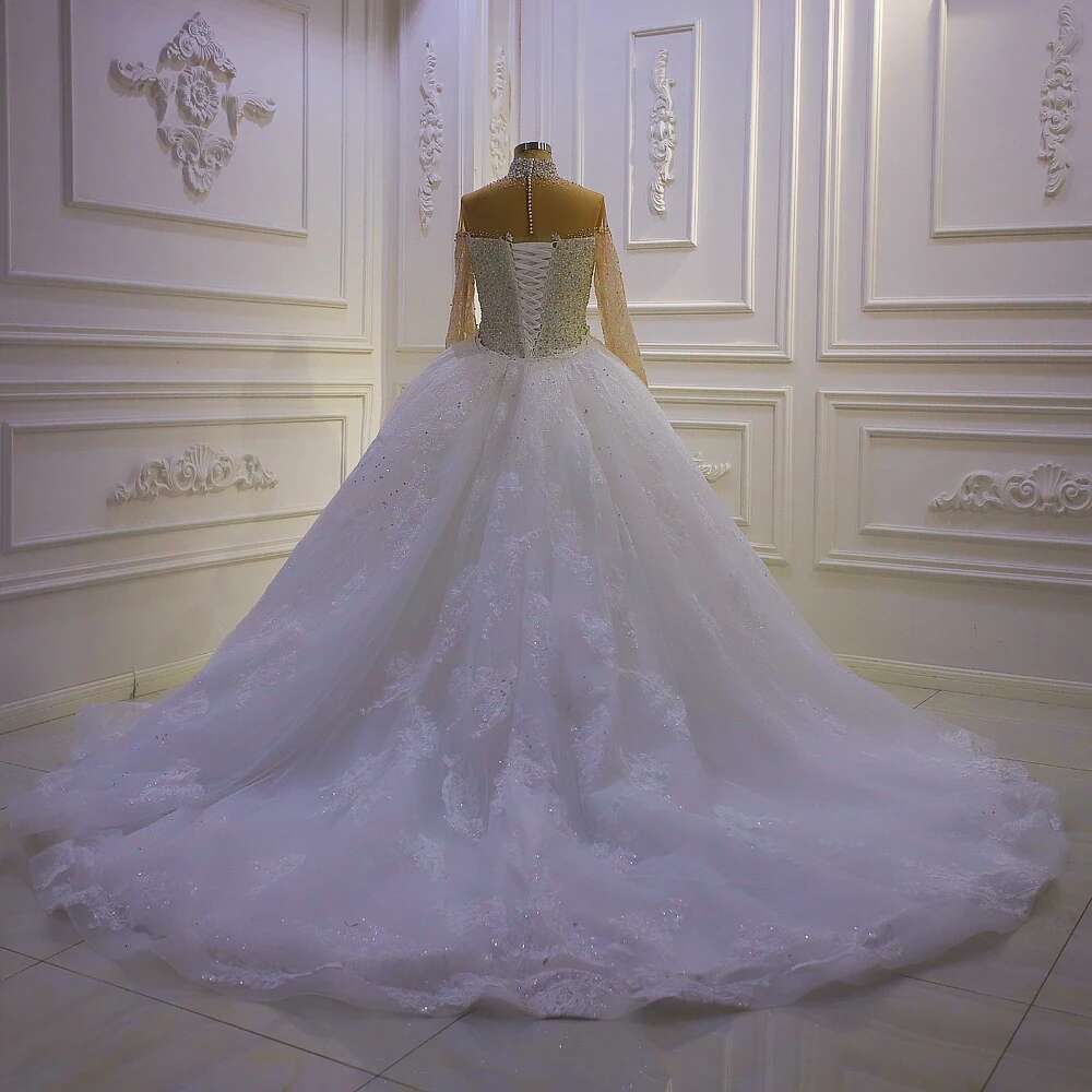 Custom High Neck Beading With Detachable Mermaid Wedding Dress