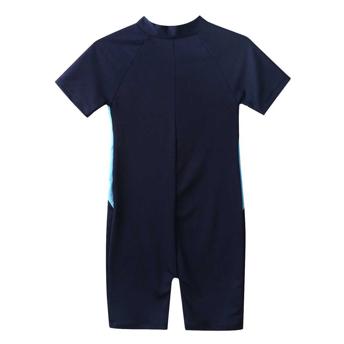 Kids Girls Boys One Piece Zip-Up Swimsuit Jumpsuit Short Sleeve Rash Guard Zippered Shor Jumpsuit UPF 50+ Wetsuit Swimwear Z250214