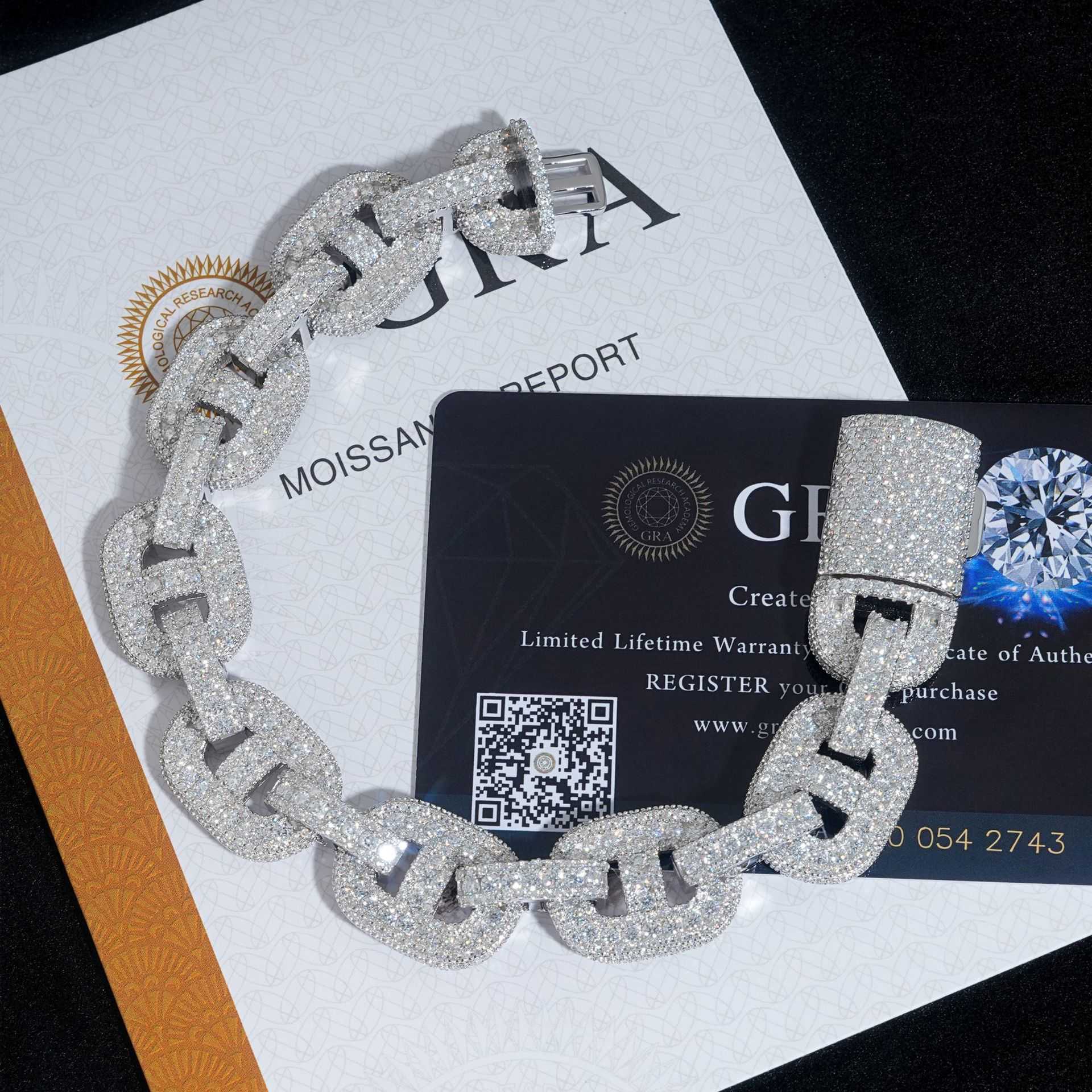 Diamond Hair Selection 15mm Bazin Chain S925 Silver Moissanite Mens Hip Hop Necklace Personalized Bracelet