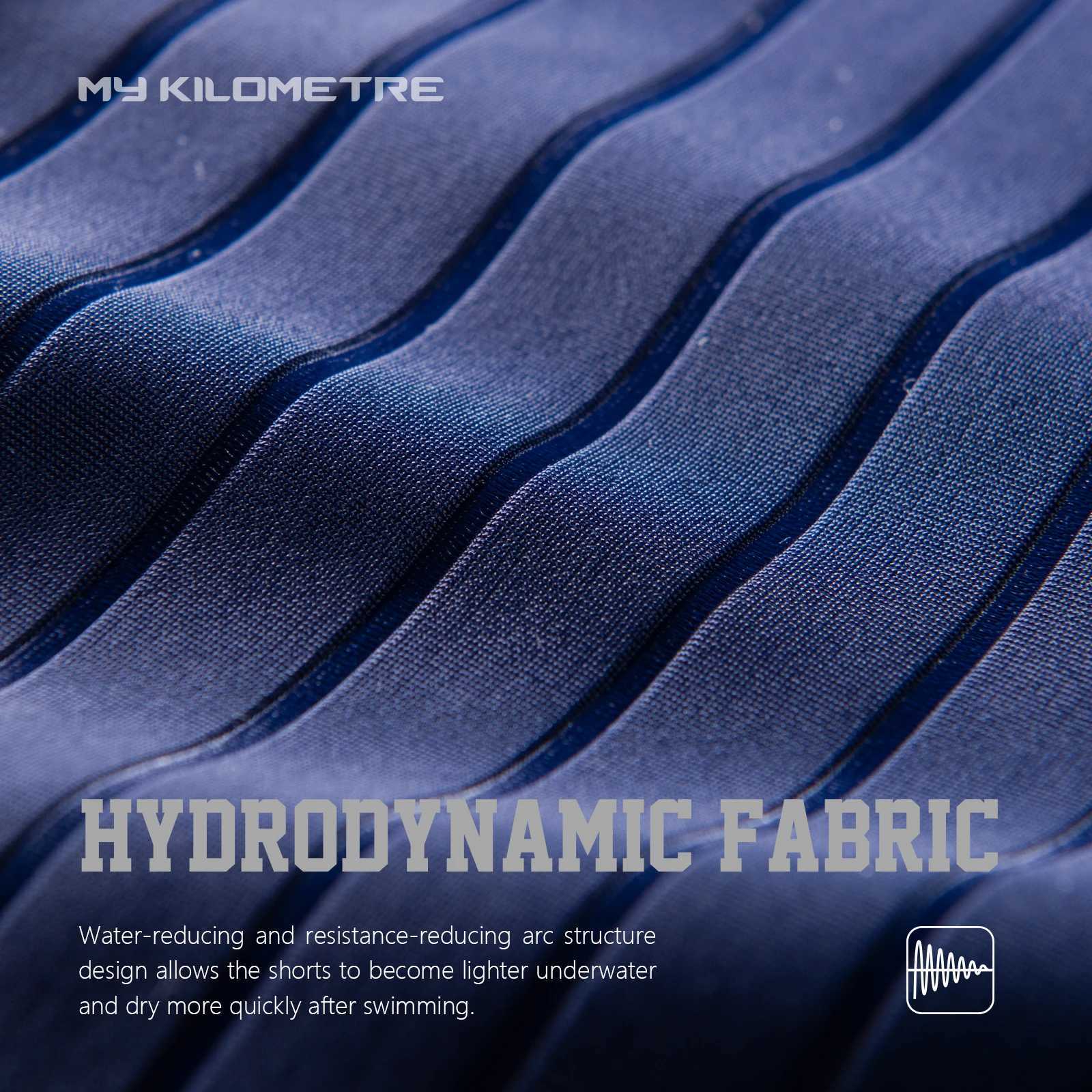 MY KILOMETRE Mens Jammers Racing Swimsuit Endurance Solid Navy Blue Man Training Swim Trunks Quick Dry Athletic Swimming Shorts W250214