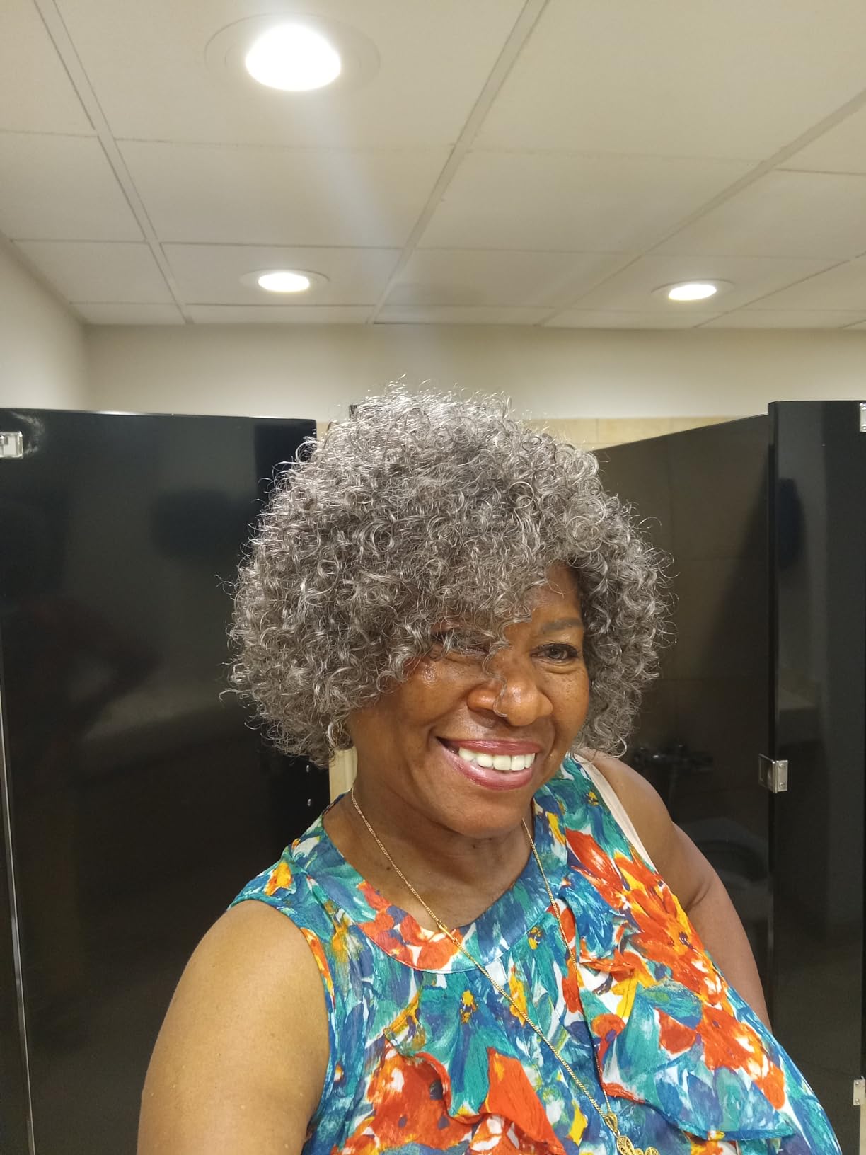 Grey Wig for Women Human Hair Glueless Kinky Curly Salt and Pepper Wigs for Black Women Short Curly Wear and Go for Old Lady Non-Lace Bob Gray Wigs Mi