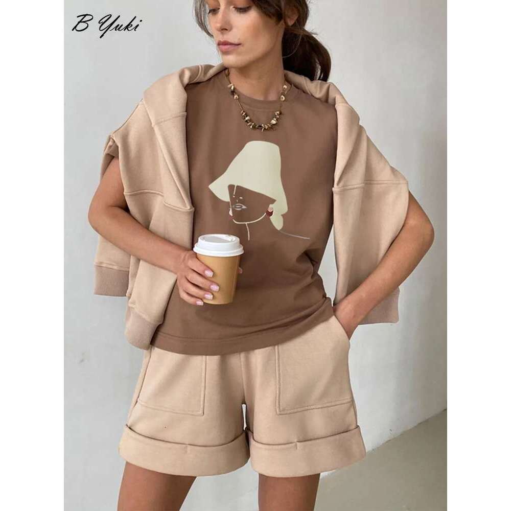 Bluki Simple Loose Graphic T-Shirts Women 2023 Summer Cotton O-Neck Short Sleeve Tees Female Plus Size All-Match Basic Tops