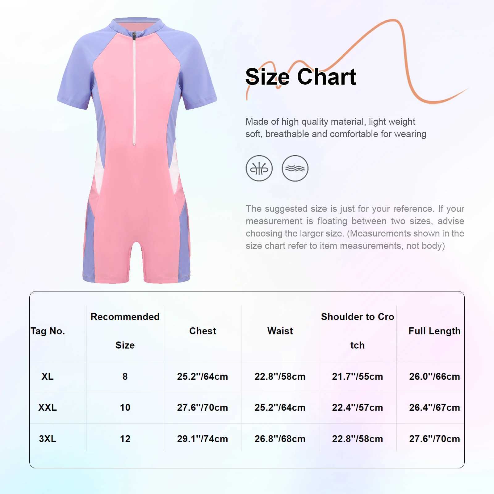 Kids One-piece Swimsuit Short Sleeve Zipper Jumpsuit Surfing Bathing Suit Girls Sport Swimwear Pool Beach Rash Guard Z250214