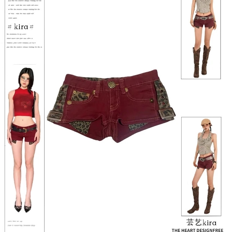 Womens Mini Cargo Denim Shorts Vintage Oversize Mini Jean Shorts Streetwear Korean Cowboy Short Pants 2000s Clothes Summer 250213