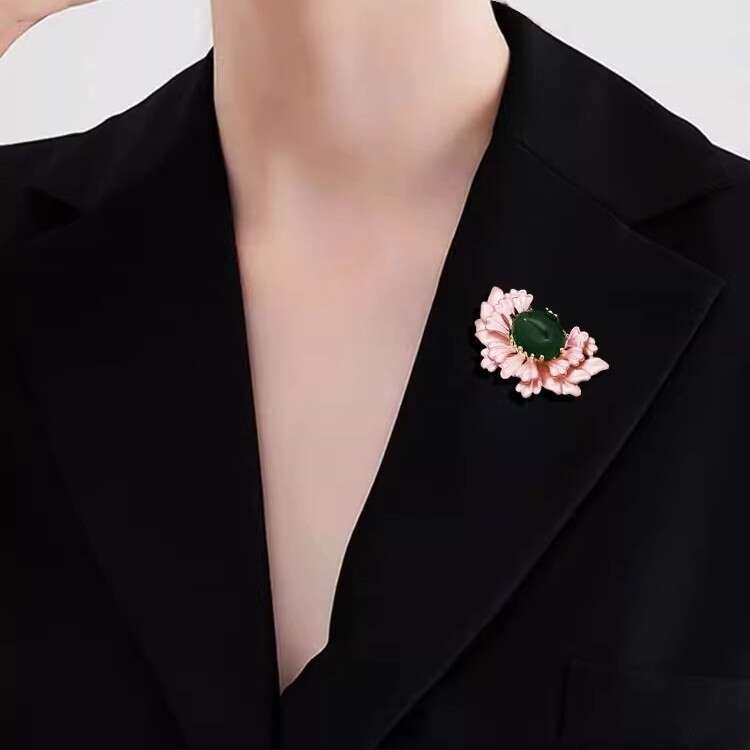 Pink Begonia Brooch High grade Women's New Chinese China-Chic Blossom Classic wer Suit Cheongsam Style
