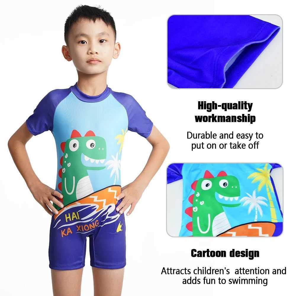 2025 Fashion Cute Swimwear Boys New Children One-piece suit Kids Swimsuits Protection Light Breathable Swimming Costume Z250214
