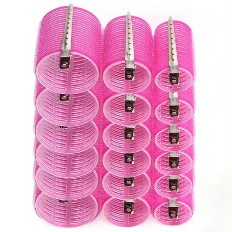 28pcs/Set Hair Roller Sets 18pcs Plastic Self Grip Hair Curlers 3 Sizes Hairs Rollers 10pcs Metal Clips DIY Hairdressing Tool 250214