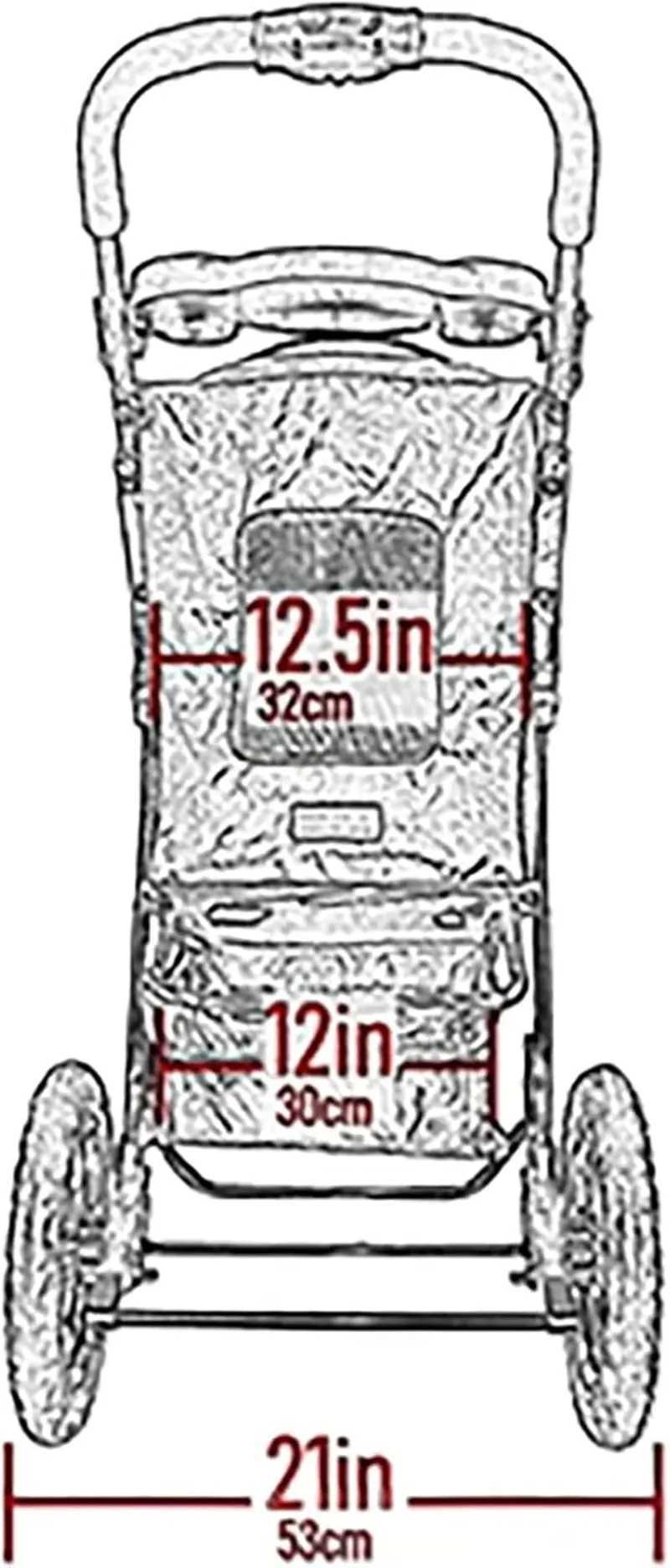 Others Dog Carrier No-Zip Pet Stroller for Cats/Dogs Zipperless Entry Easy One-Hand Fold Jogging Tires Removable Liner Cup Holder Storage Basket H2502