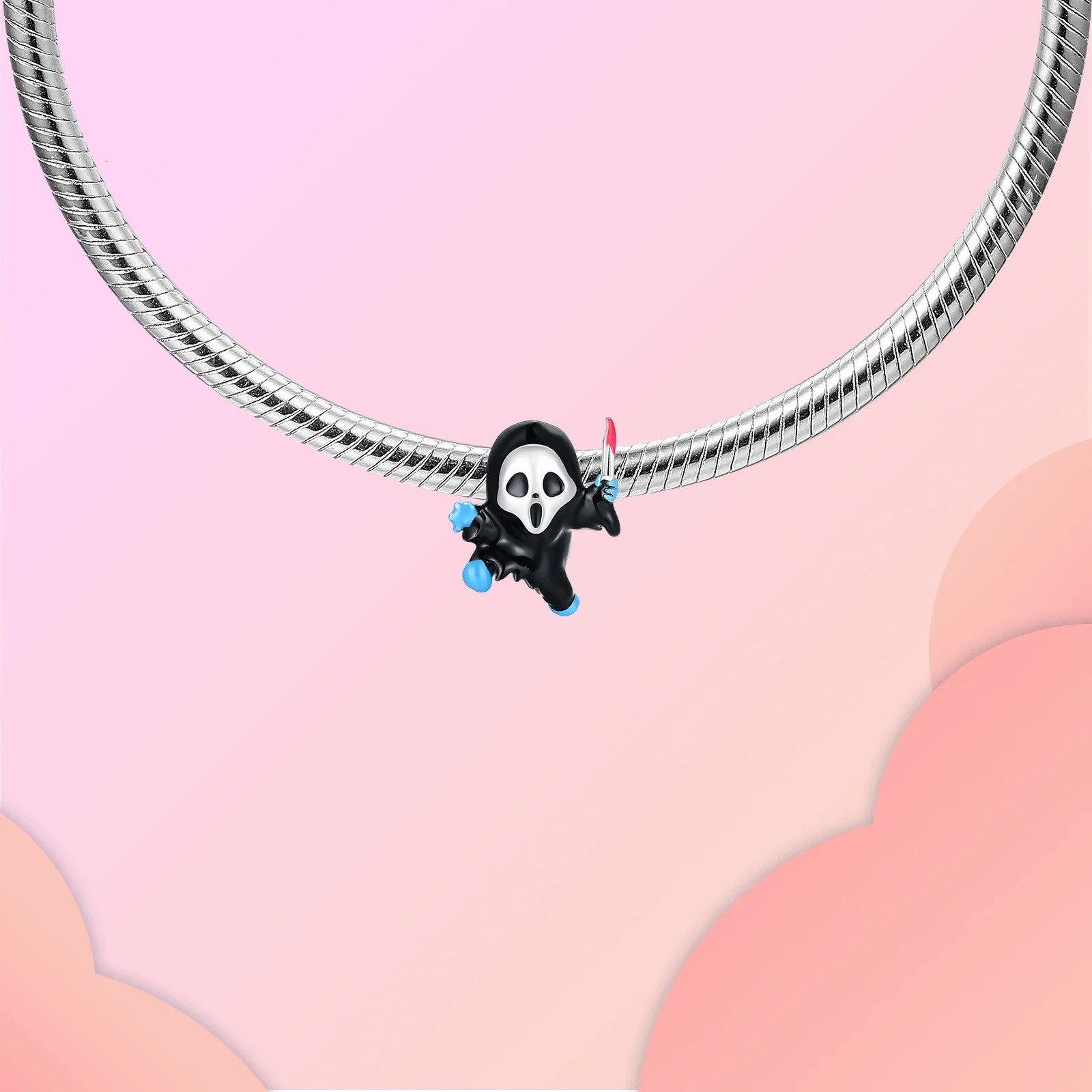 925 Sterling silve Halloween Red Butterfly Pumpkin Castle Charm Fit 4mm aperture Bracelet Charm Bead Necklace Diy Women Jewelry 250214