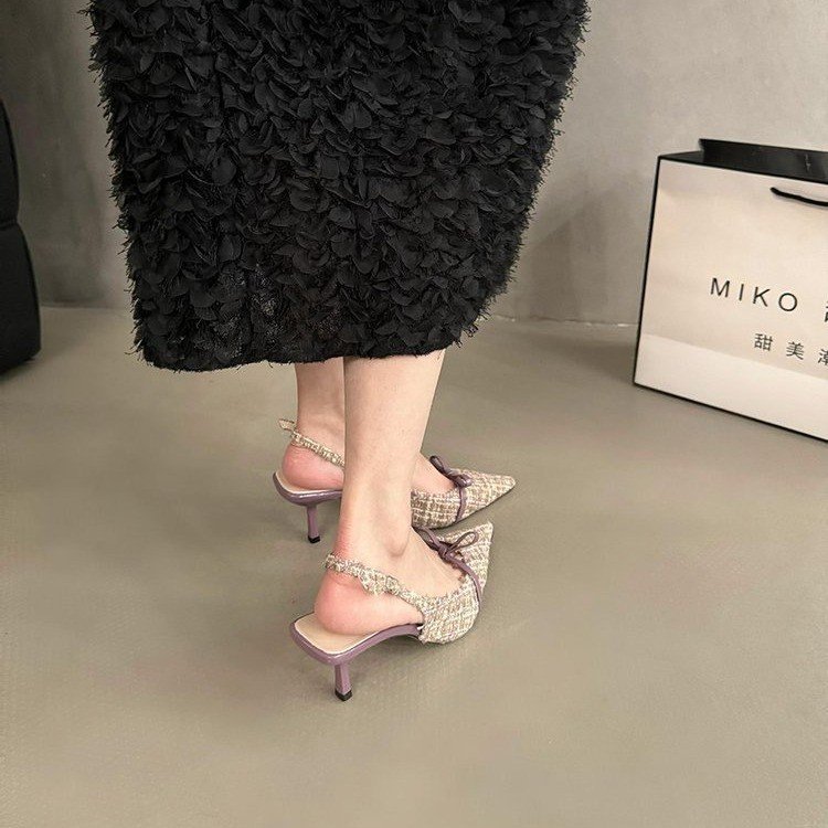 2025 hot new free shipping designer shoes for womens dress shoes green black purple beige Spring new slim heel high-heeled sandals