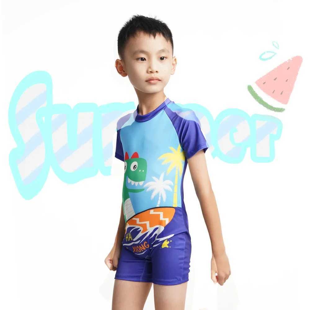 2025 Fashion Cute Swimwear Boys New Children One-piece suit Kids Swimsuits Protection Light Breathable Swimming Costume Z250214