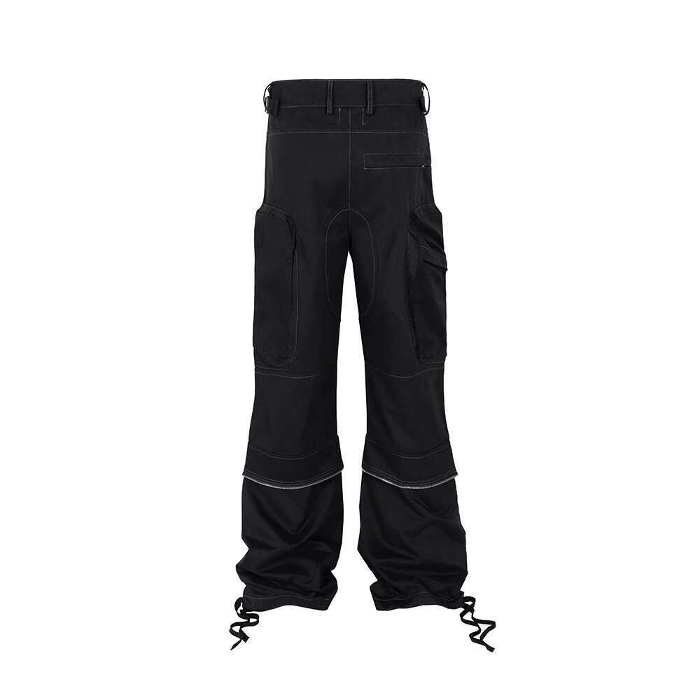 Functional Multi Pockets Overalls Pantalones Hombre Men's Black Cargo Pants Y2k Streetwear Loose Baggy Trousers Oversized