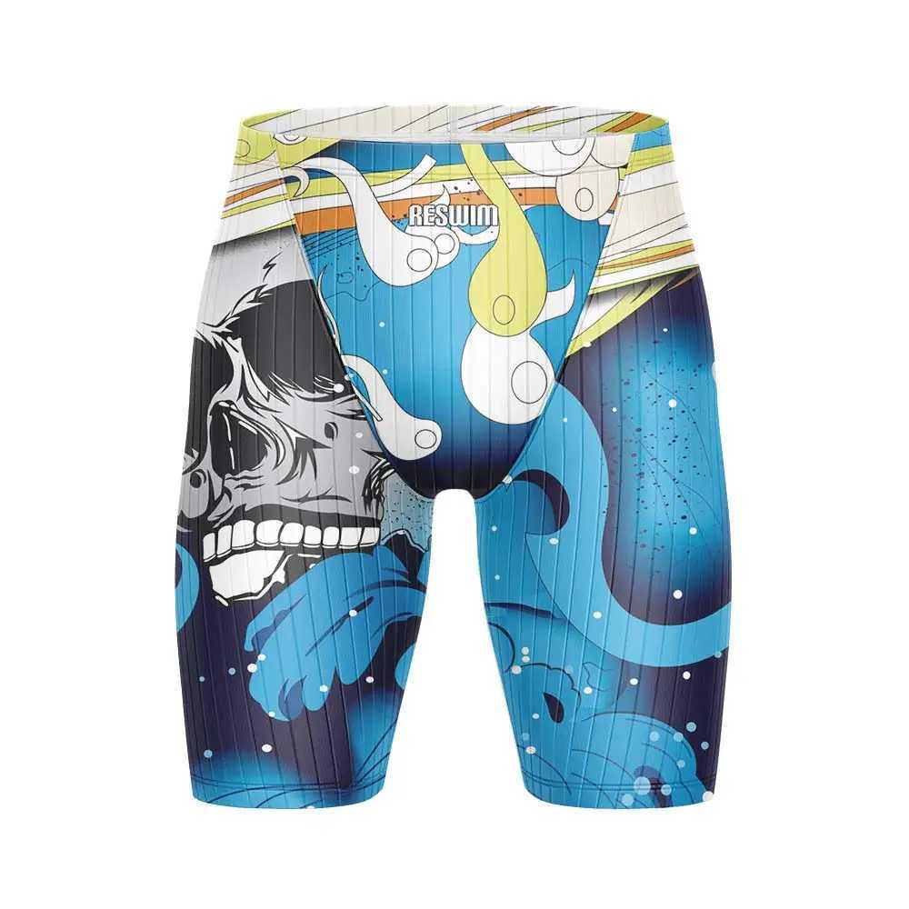 New Men Swim Shorts Beach Tights Trunks Training Swimming Swimsuit Printing Swimwear Jammer Contest Sports Surfing Diving Trunks W250214