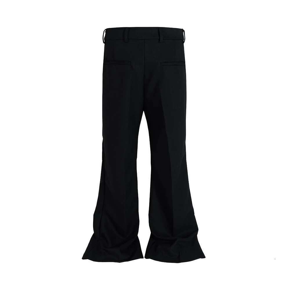 New Black Color Straight Boot Cut For Men Streetwear Loose Baggy Suit Pants Ropa Hombre Oversized Casual Flare Trousers