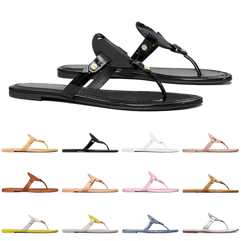 classic women designer famous sandals slides black white pink flop flip dhgate leather luxurys beach slide sandal loafers outdoor shoes slippers 35-42