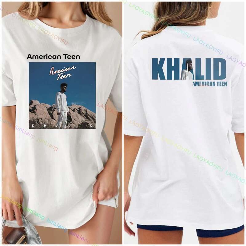 Rap 90S Hip-Hop Style Shirt Short Sleeve Tee Khalid Merch Women's T-Shirts 100% Cotton Y2k Vintage Top New In Tops & Tees Tshirt