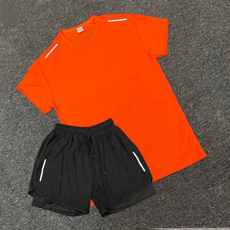 Mens Tracksuits Tech Set Designer Tracksuit T Shirts Shorts Two-piece Womens Fiess Suit Print Quick Drying and Breathable Sportswear Basketball T-shir