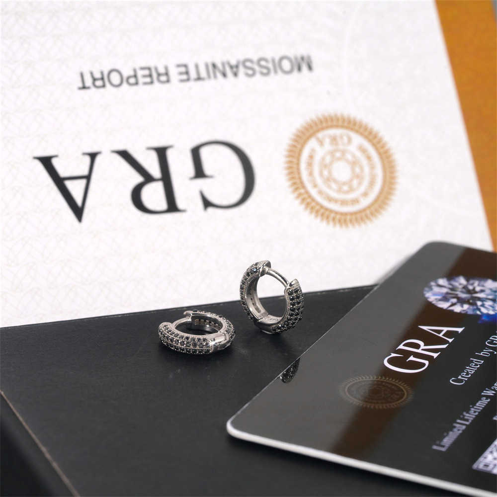 Super Yue launches 925 silver vv vs full diamond black moissanite unique ear ring TK drainage focusing on dark series