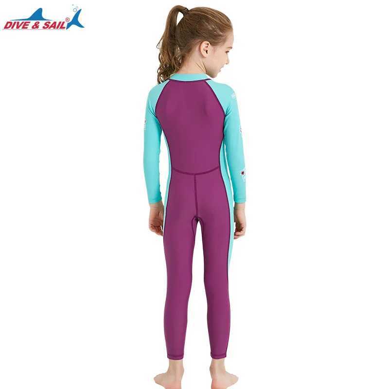Neoprene glue summer childrens wetsuit outdoor long-sleeved one-piece swimsuit sunscreen quick drying medium children swimsuit Z250214