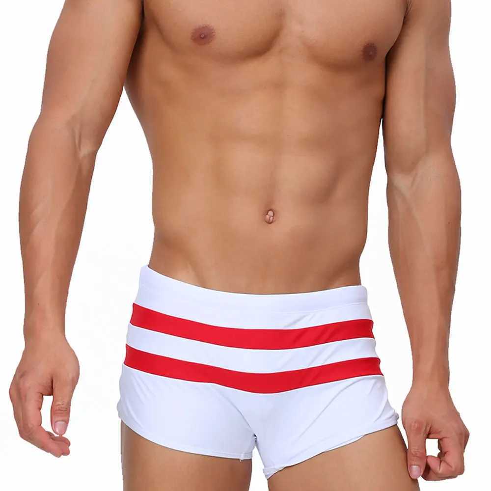 Back zipper pocket swimming suitcase mens sexy boxing shorts surfing and beach sports mens swimming trunks swimsuits swimwear W250214
