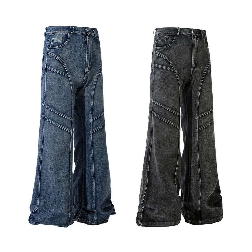 Streetwear Washed Vintage Casual Baggy Men's Jeans Straight Solid Loose Ropa Hombre Denim Trousers Oversized Cargo Pants