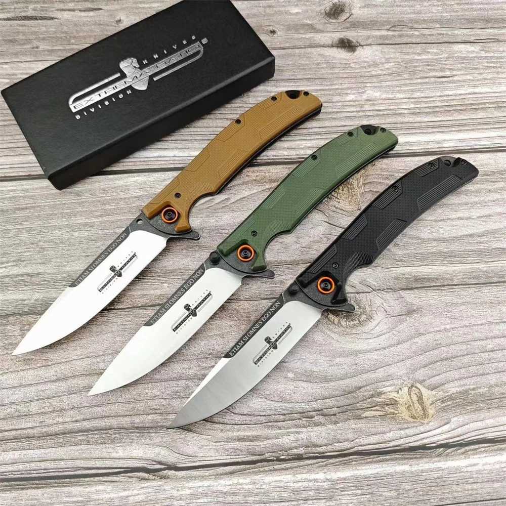 High Quality Extra Ratio Folding Knife D2 Blade G10 Hand Outdoor Hunting Cam Hiking Climbing Survival Tools Gift W250214