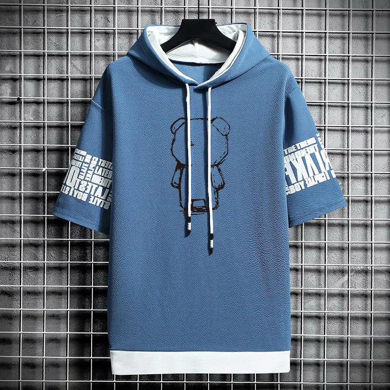 T Shirt for Men Clothing Streetwear Oversized Hoodies Korea Casual Hat T-shirt Print Graphic Tshirt Anime Sports Gym Hoodie 250213