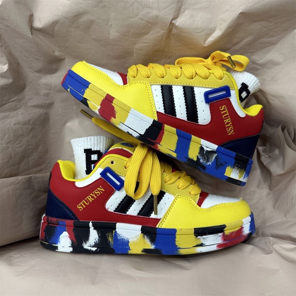 Korean Version Of Student Niche Design Color Blocked Versatile Men's And Women's Board Shoes 2025 New Classic Casual Sports Shoes Balanced S