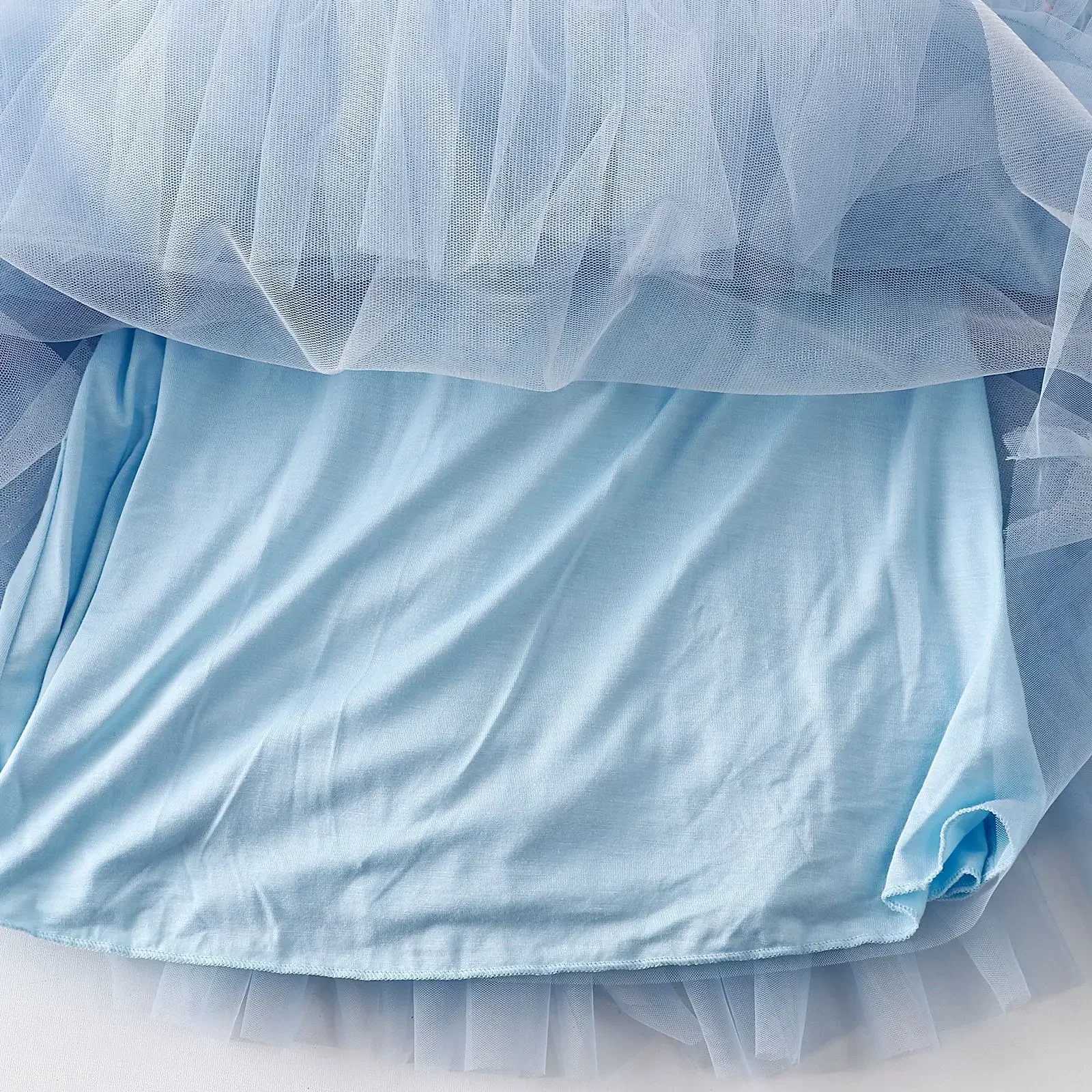 Little Girls Par Dress for Flying Sleeve Solid Child Clothes 2024 New Flower Girl Birthday Princess Dress for 3-8Y Kids Summer Z250214