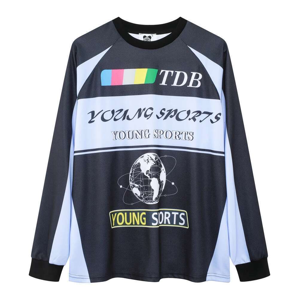 Retro Contrast Color Sports Baseball Tshirts For Men And Women Breathable Mesh Casual Long Sleeve Tee Pullover Crew Neck T-Shirt