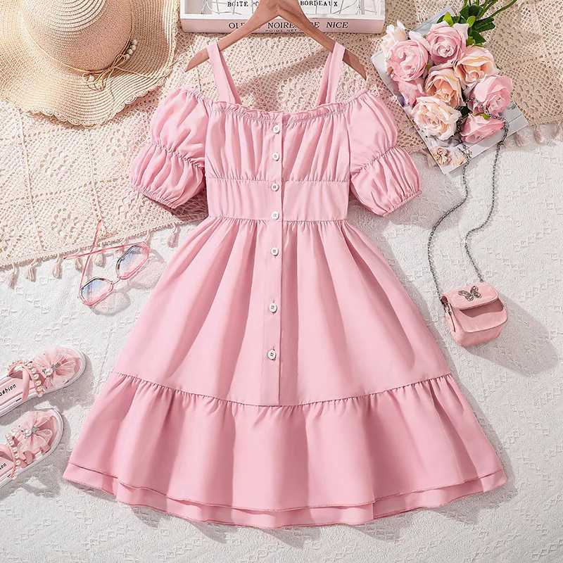 Kids Casual Dress For Girls Clothes Summer 2025 New Child Fashion Short Sleeve A-Line Princess One-Piece Dress Free Shipping Z250214