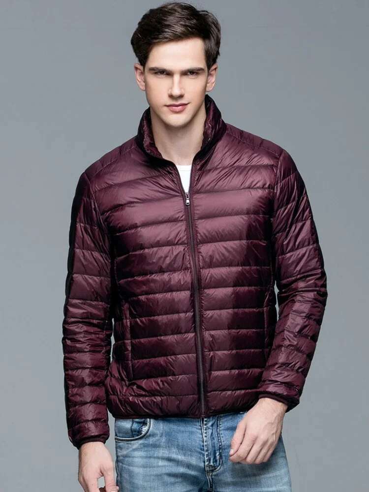 Autumn And Winter Light cotton jacket Ultra-thin Thermal Insulation Spring Jacket Men's stand Collar Coat New