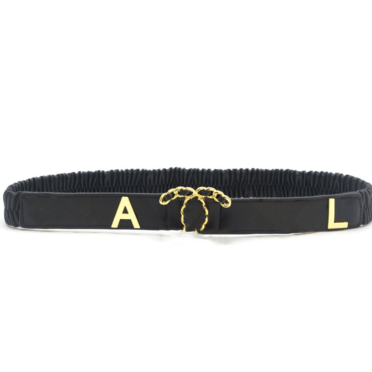 Luxury Alloy Letter Belts Designer Women's Stretchable Belt Smooth Buckle Brand Fashion Cool Waistband With Jeans