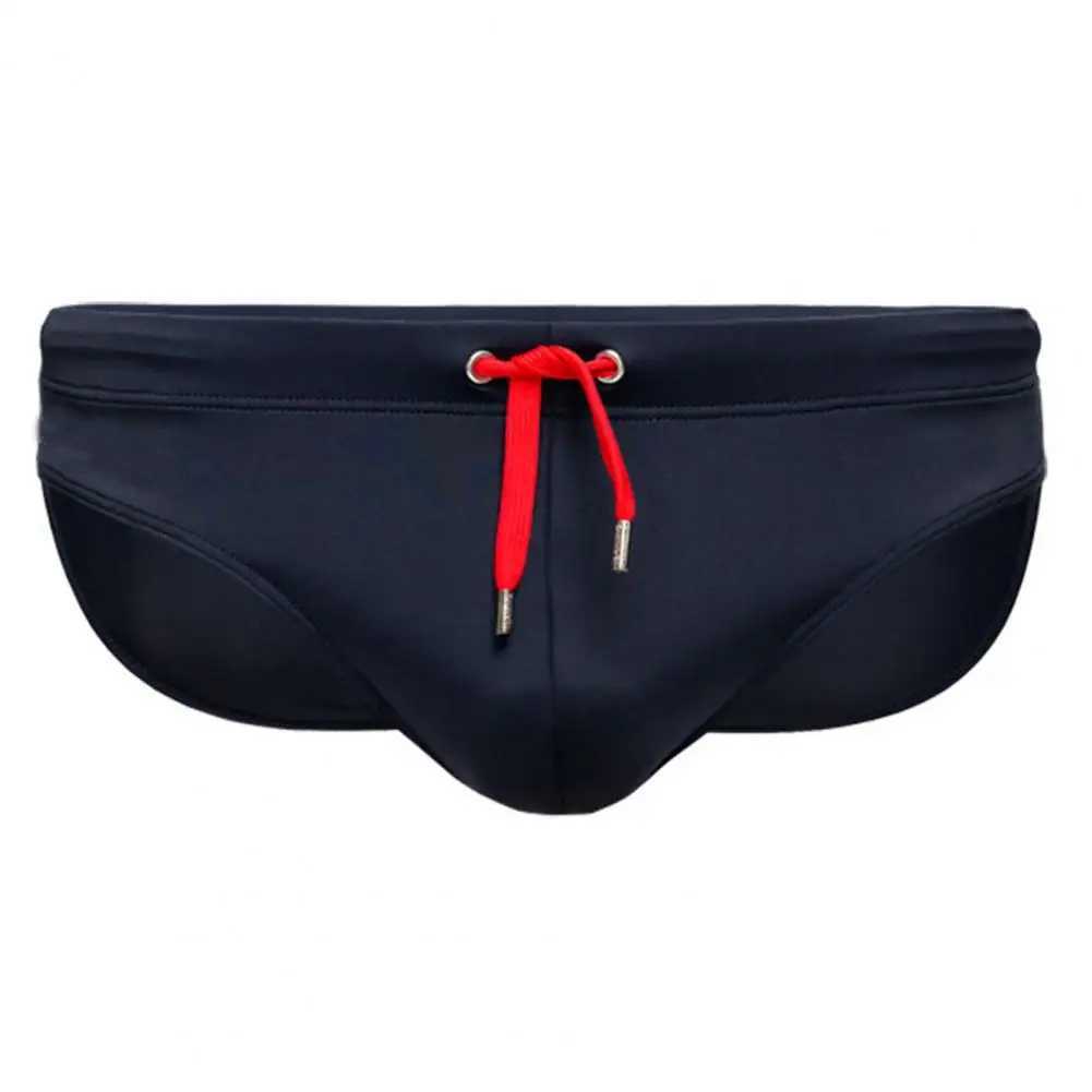 Adult Men Swimming Trunks Low Rise Solid Color Water Repellent Swim Briefs Swimwear Quick Drying Swimming Trunks Swim Shorts W250214