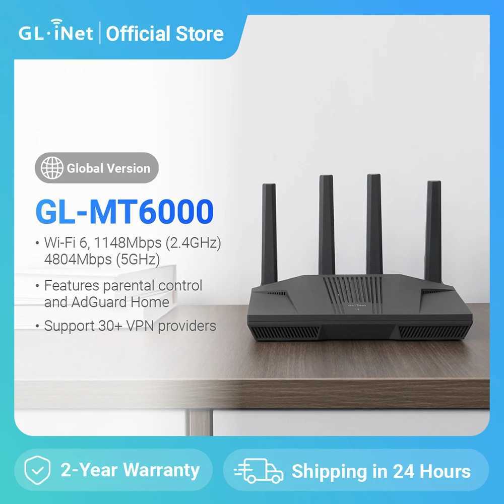 GL.iNet Flint 2 (GL-MT6000) home and office router 8-Stream Wi-Fi 6 technologyOpenWrt2.5G Ethernet portsParental controlXJ250214